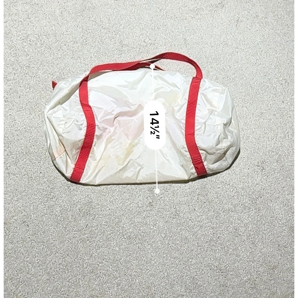 Vintage Team KangaROOS Duffel Bag White Red Shoes With Pockets Nylon Gym Bag